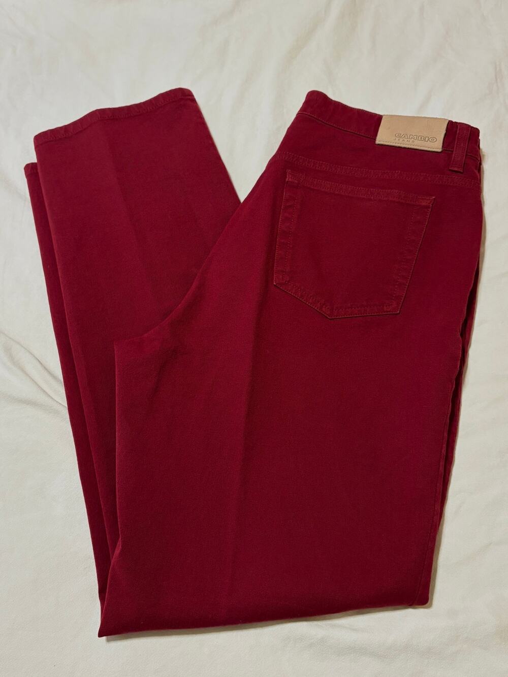 Cambio Sharon Jeans Burgundy Stretch Premium German Denim Straight Leg 16 EUC